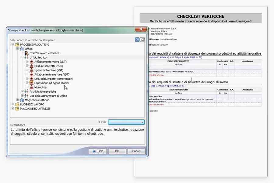 Verifica di conformità di luoghi e attrezzature | CerTus-LdL | ACCA software