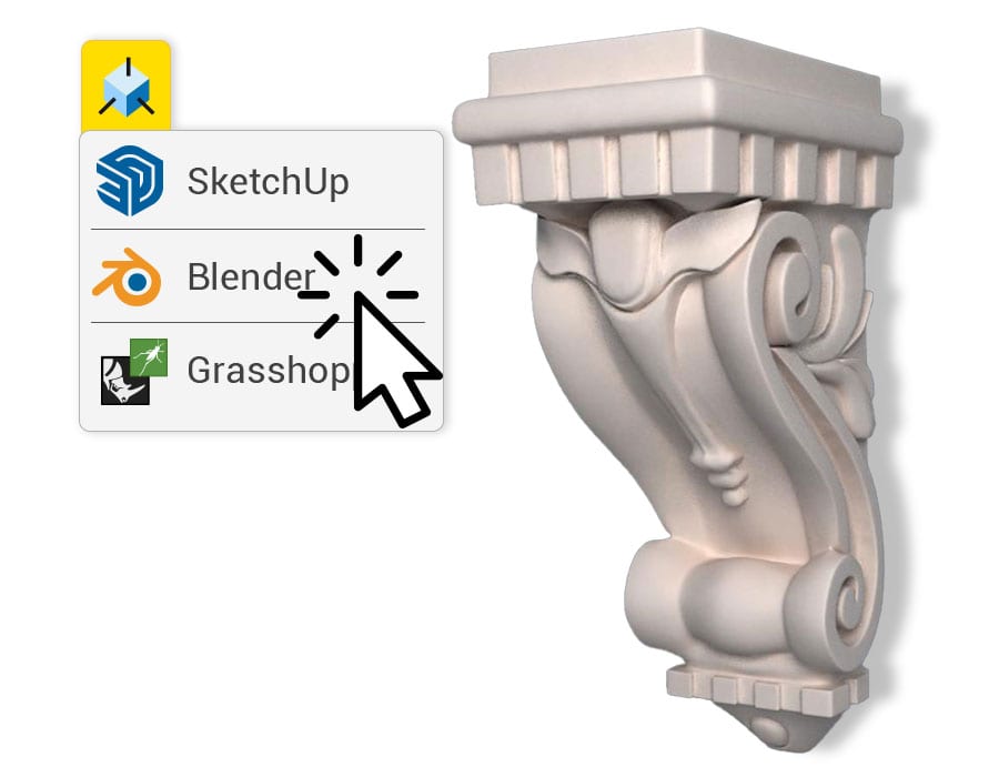 Disegni elementi architettonici importando oggetti 3D da SketchUp, Revit, Blender, Rhino/Grasshopper | Edificius | ACCA software