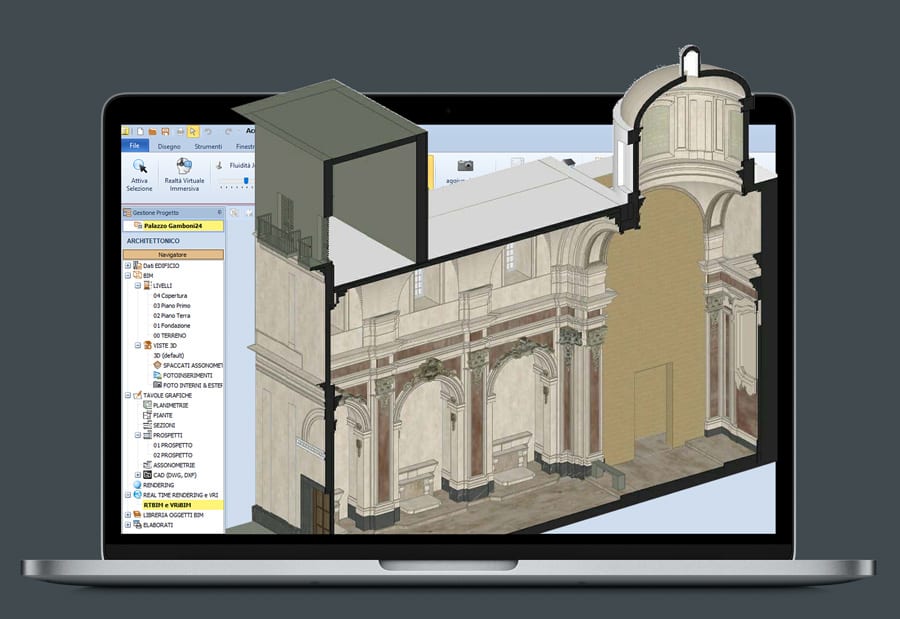 Esempio modellazione 3D intervento conservazione di un edificio storico | Edificius | ACCA software
