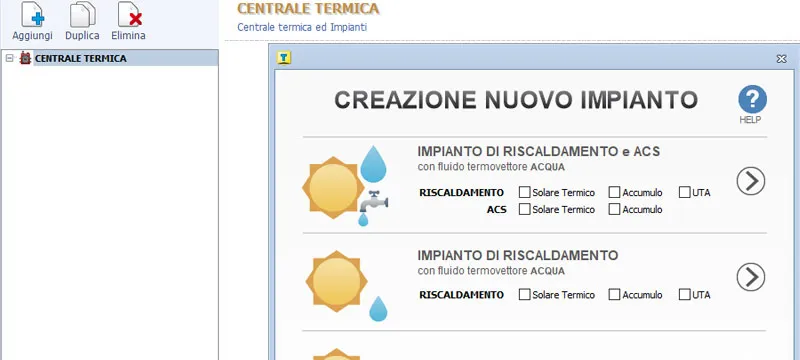 Definizione guidata della centrale termica | TerMus CE | ACCA software