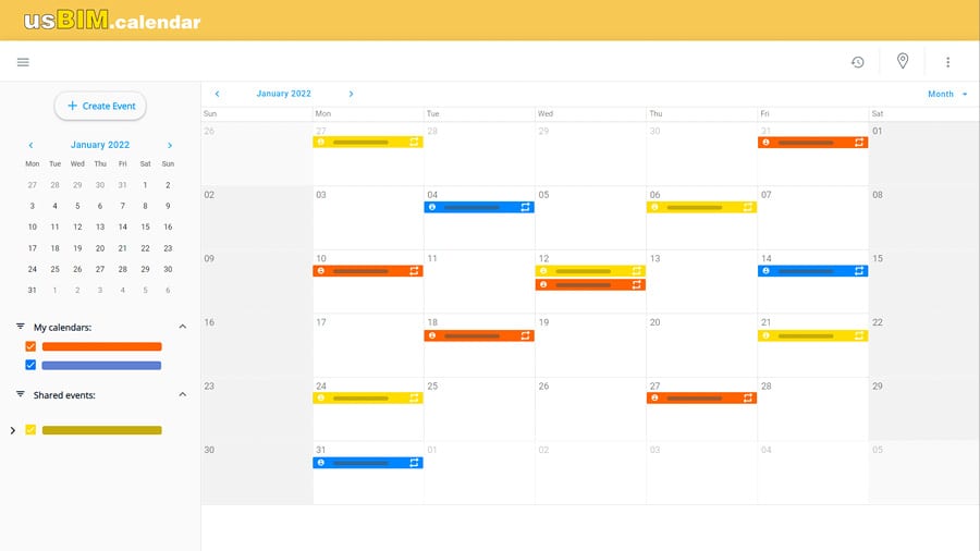 Calendari online - usBIM.calendar - ACCA software