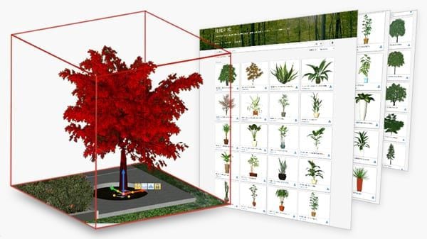 Modelado terreno con árboles, calles y mobiliario | Edificius LAND | ACCA software