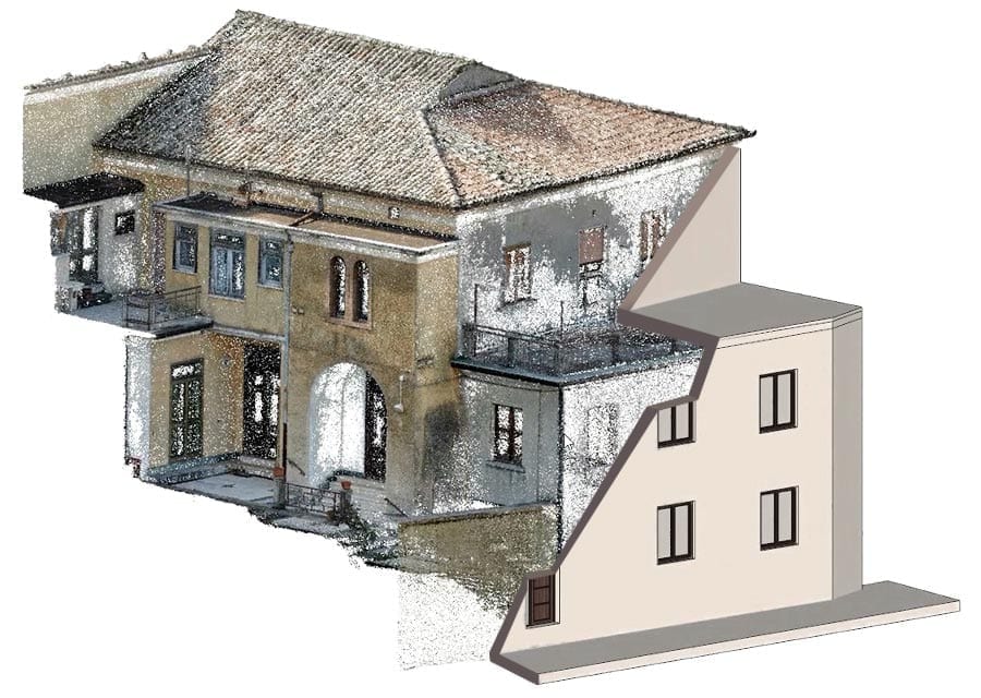 3D digital model building starting from survey with point clouds | Edificius | ACCA software