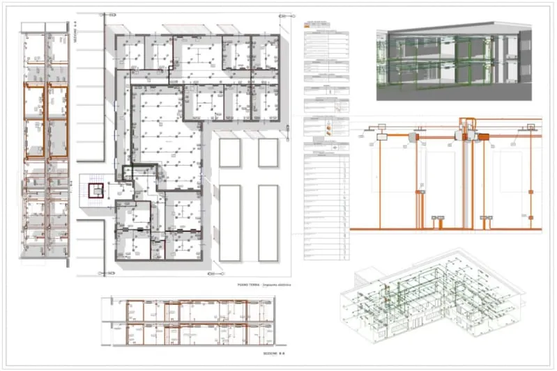 Plans d’exécution issu du logiciel Edificius conception CVC, Plomberie et Électricité | Edificius MEP | ACCA software