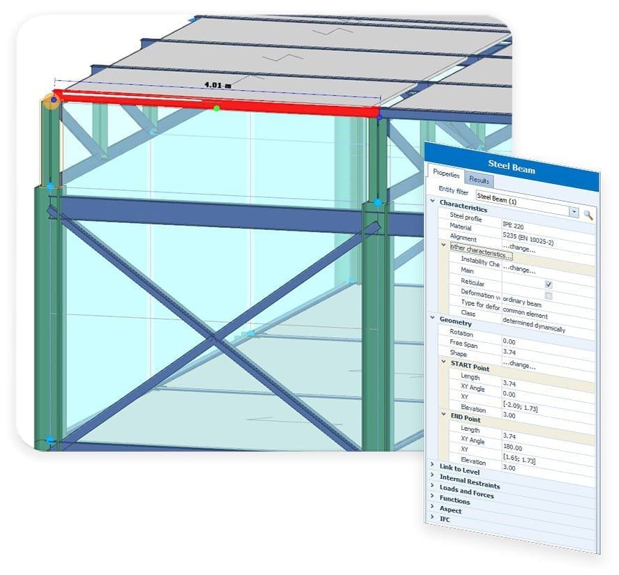 Dedicated parametric BIM objects design and modelling and an integrated structural model FEM solver | EdiLus STEEL | ACCA software