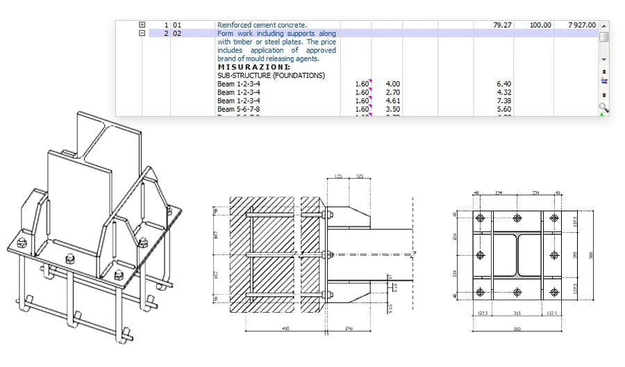 Impressions et exportations du calcul de structures en acier en Excel ou en ligne | EdiLus STEEL | ACCA software