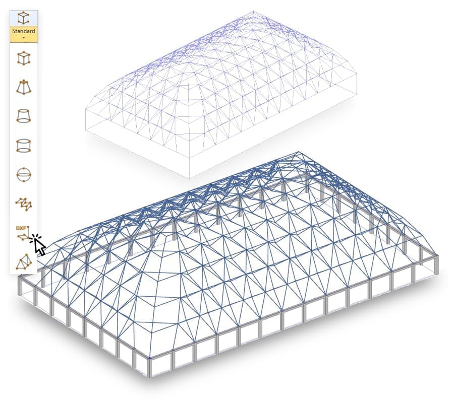 Modelado de la estructura en acero con rejillas magnéticas en 3D | EdiLus STEEL | ACCA software