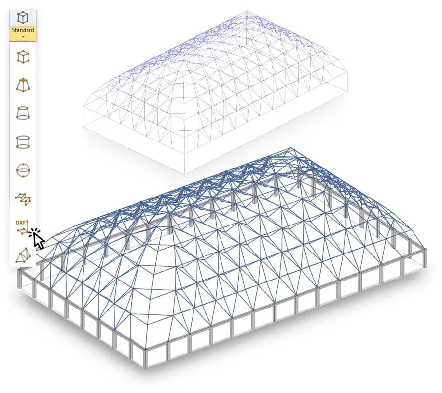 Modelagem da estrutura de aço com grades magnéticas tridimensionais | EdiLus STEEL | ACCA software