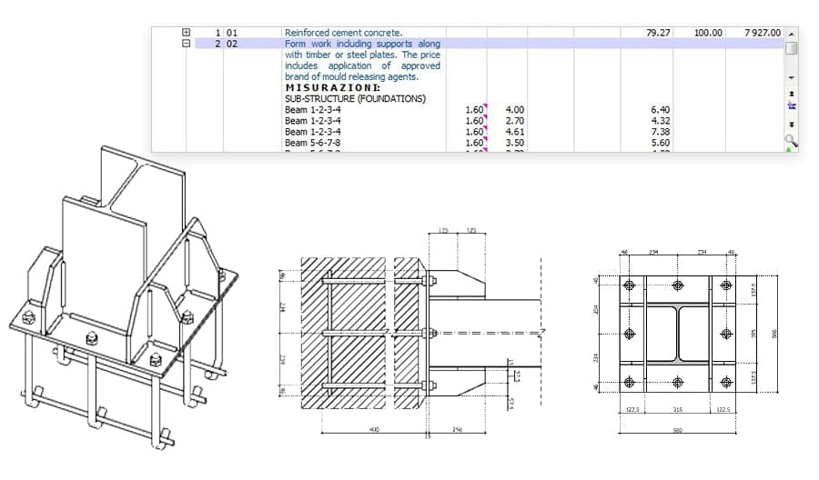 Steel structure calculations and schedules printed or exported to excel or online | EdiLus STEEL | ACCA software