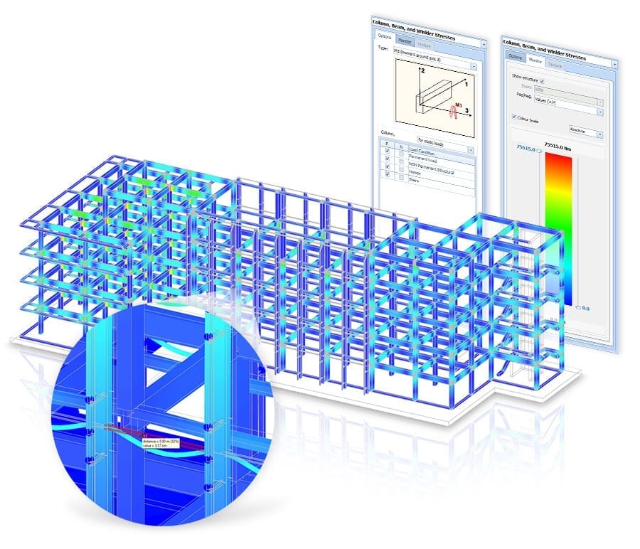 View analysis results graphically mapped ad on each structural member | EdiLus | ACCA Software
