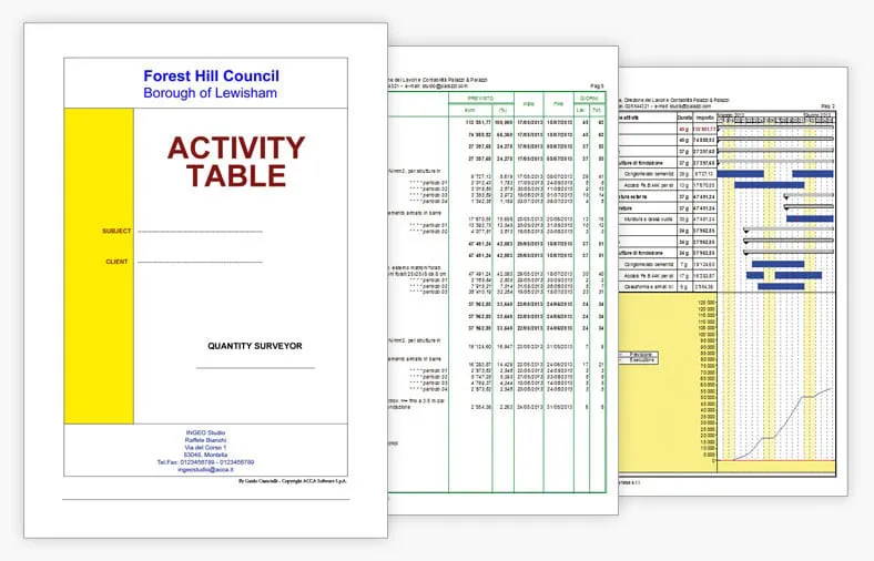 Drucken des Bauzeitenplans und der Berichte | PriMus KRONO | ACCA software