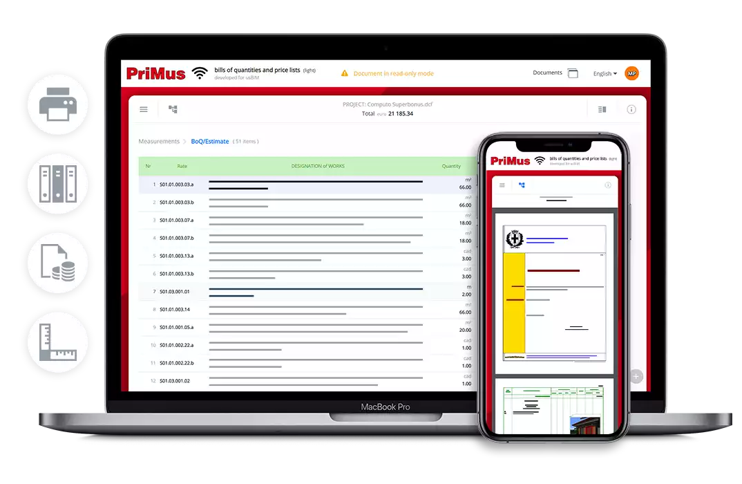 Online estimates software | PriMus online | ACCA software