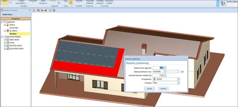Assisted design of the photovoltaic field | Solarius PV | ACCA software