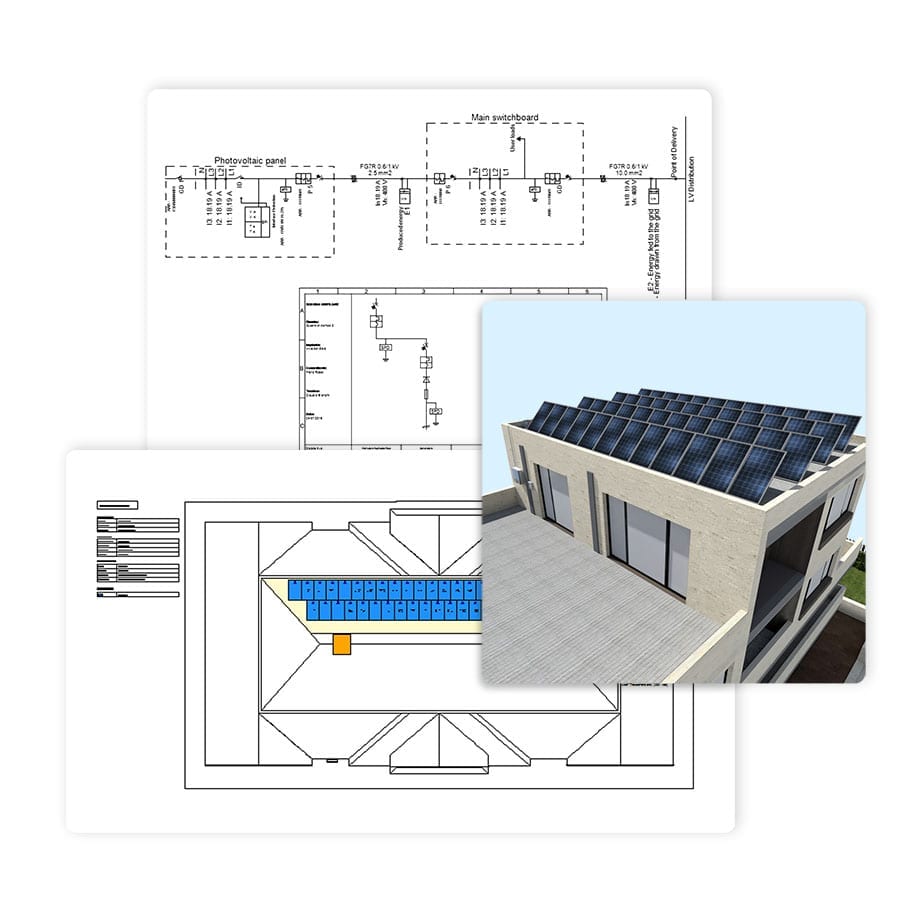 Des bibliothèques et assistant guident dans phases de conception de l'installation photovoltaïque | Solarius PV | ACCA software