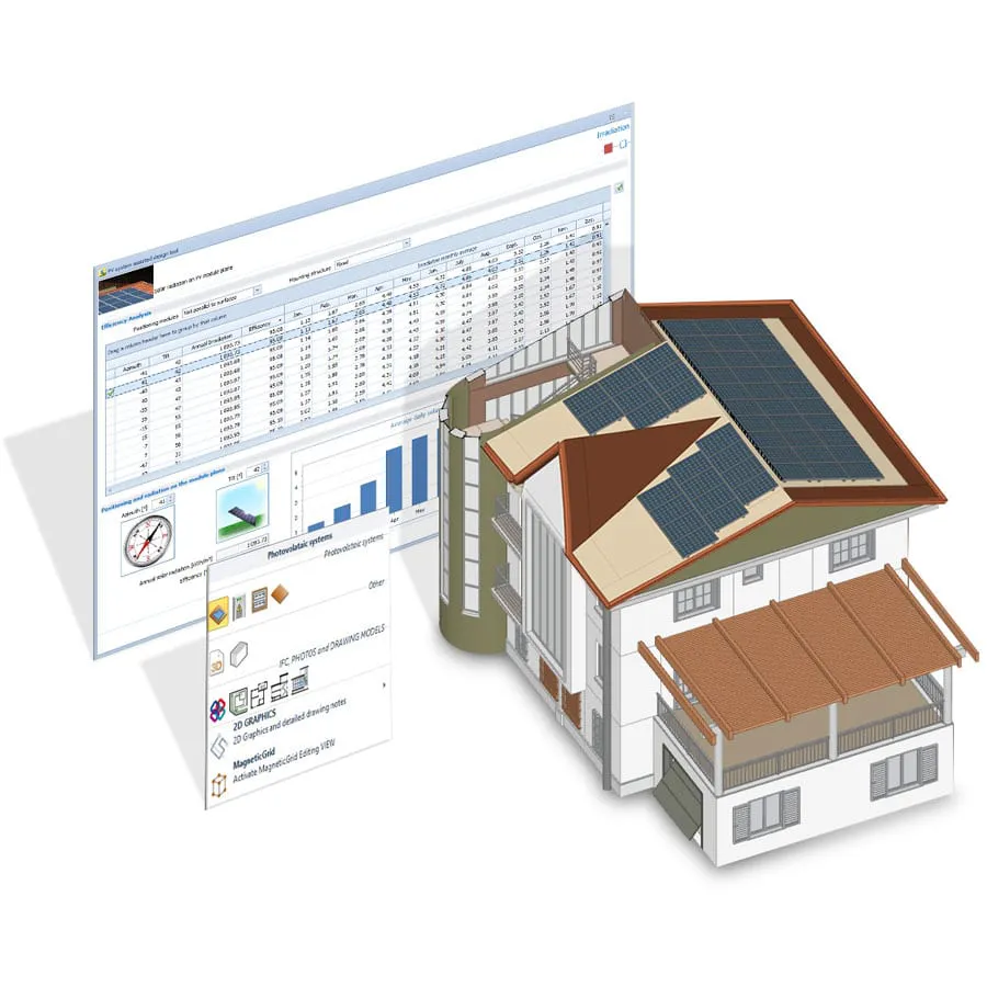 Set up your photovoltaic system with 3D BIM modeler | Solarius PV | ACCA software