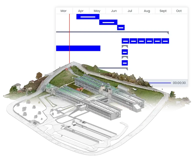 Advanced monitoring of work progress status with integration of point clouds | usBIM.gantt | ACCA software