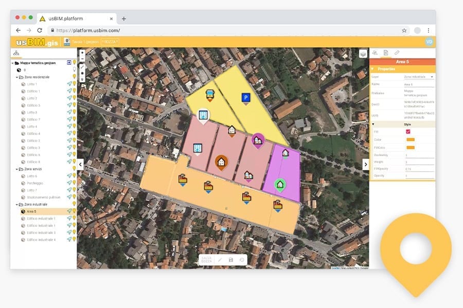 Analyze data contained in construction CDEs with easy-to-understand GIS thematic maps | usBIM.platform | ACCA software