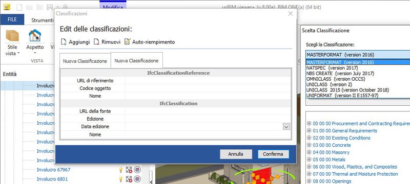 Change existing properties and assign most common classification schemes | usBIM.viewer+ | ACCA software