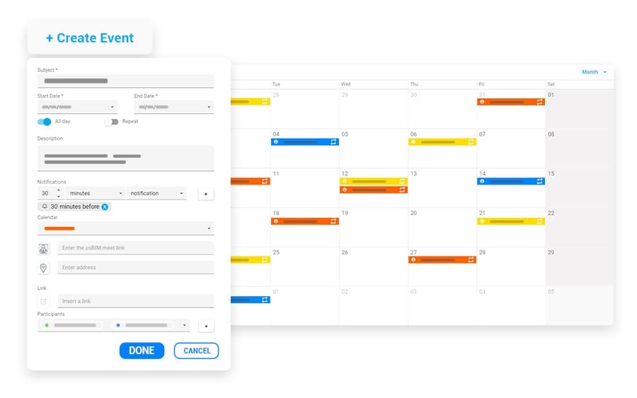 Behalten Sie eine perfekte Übersicht über all Ihre Aufgaben, planen Sie Meetings und Termine | usBIM.calendar | ACCA software